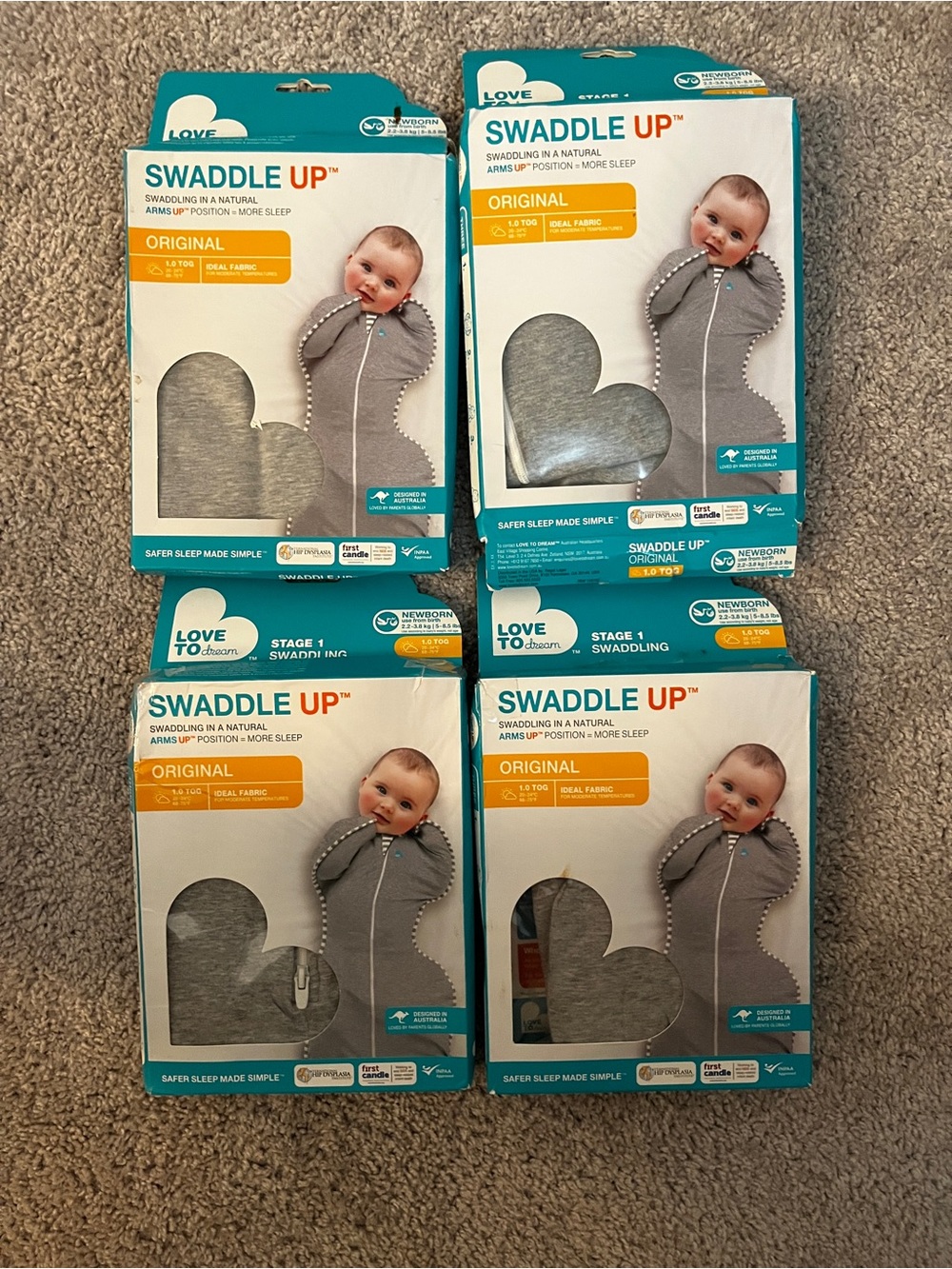 Love to Dream Swaddle Up Original - Gray (Set of 4)